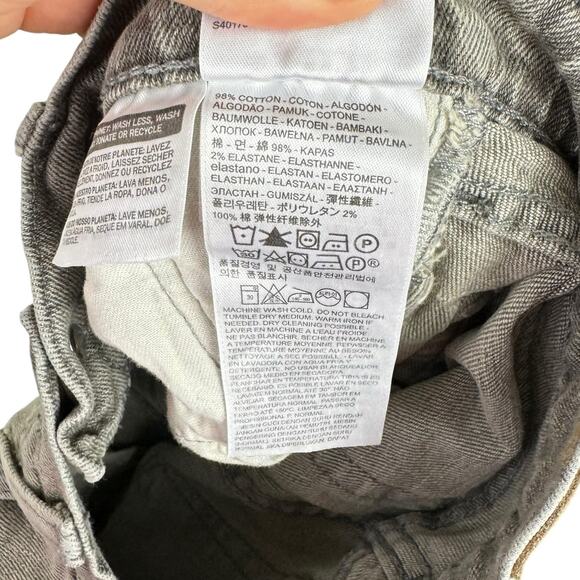 Levi's 505C Light Gray Denim Distressed Slim Straight Mid Rise Jeans - Picture 10 of 11